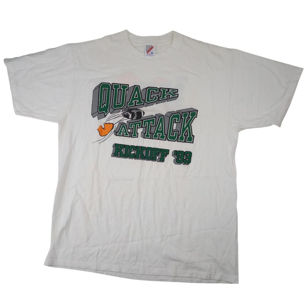 Vintage 1993 University of Oregon Ducks Quack Attack Kickoff Front/back T Shirt